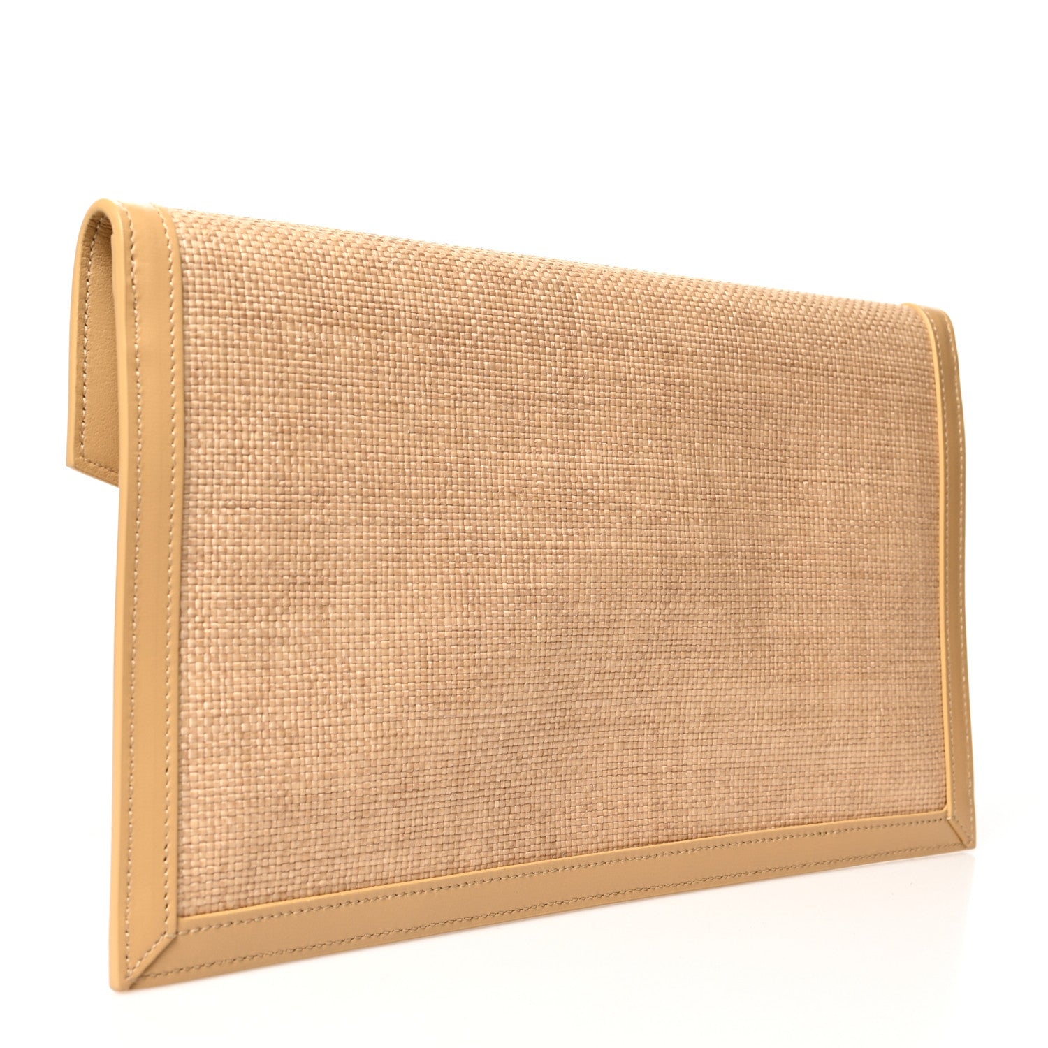 Saint Laurent Micro Raffia Uptown Pouch Natural Hay Blush 3 of 7