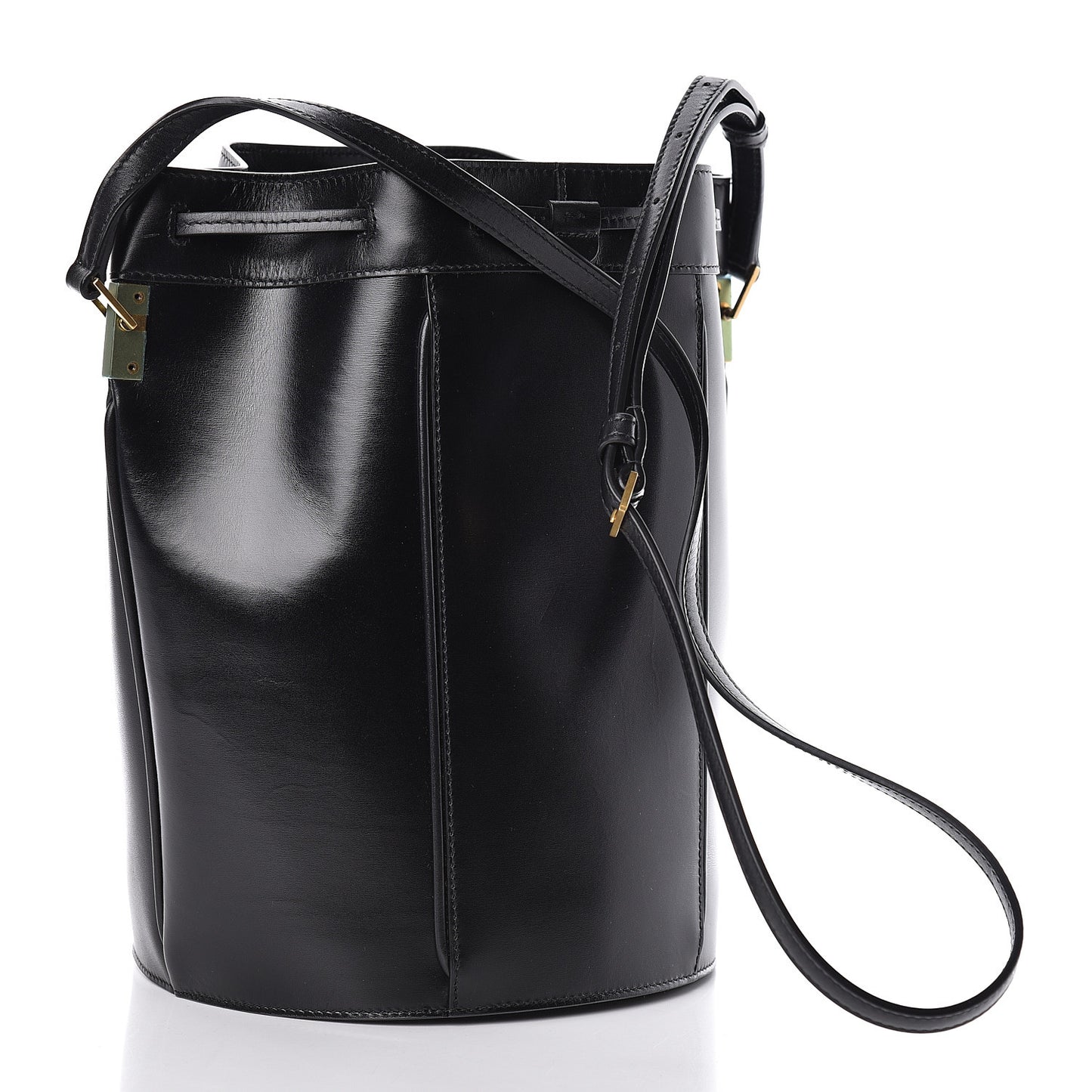 Smooth Calfskin Medium Talitha Bucket Bag Black