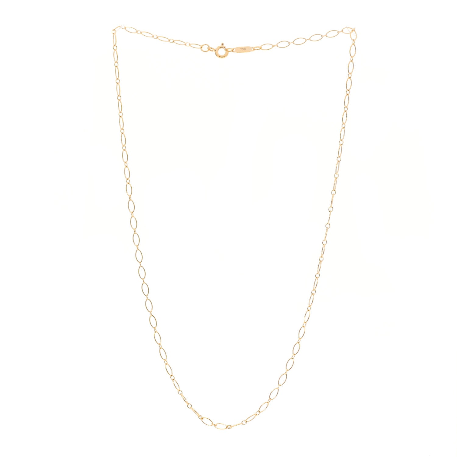 Tiffany 18K Yellow Gold Oval Link Chain Necklace 16" 3 of 5