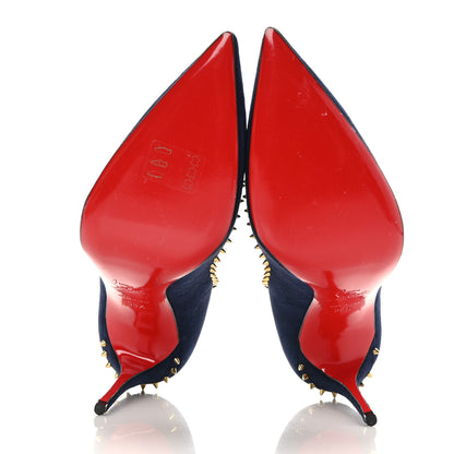 Christian Louboutin Veau Velours Anjalina 100 Pumps 38.5 Nuit 5 of 7