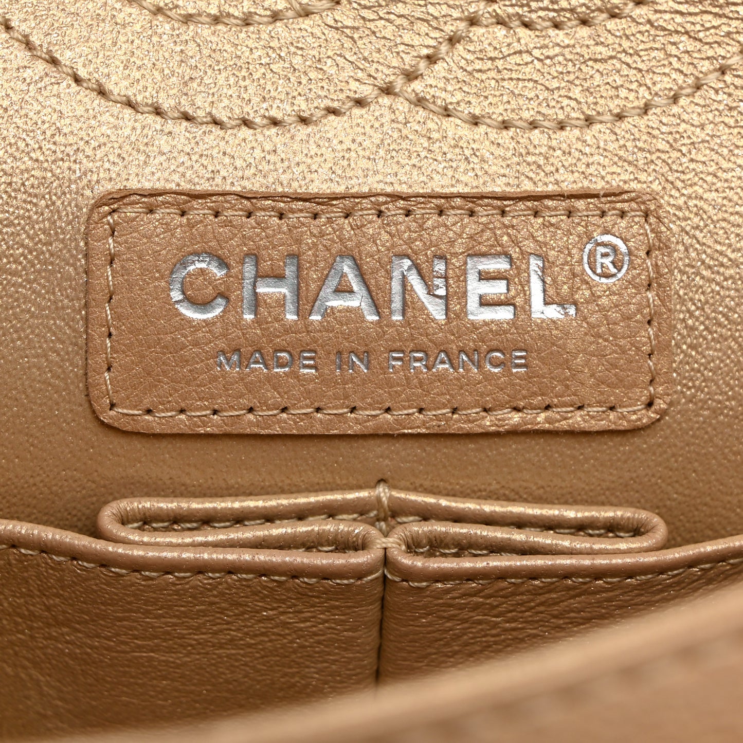Metallic Calfskin Quilted Lucky Charms 2.55 Reissue 224 Flap Gold