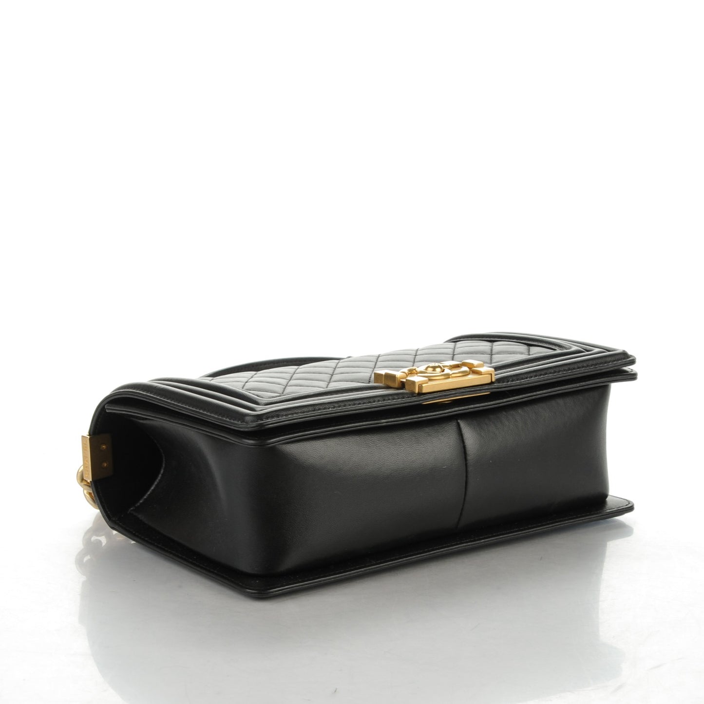Lambskin Quilted Medium Boy Flap Black