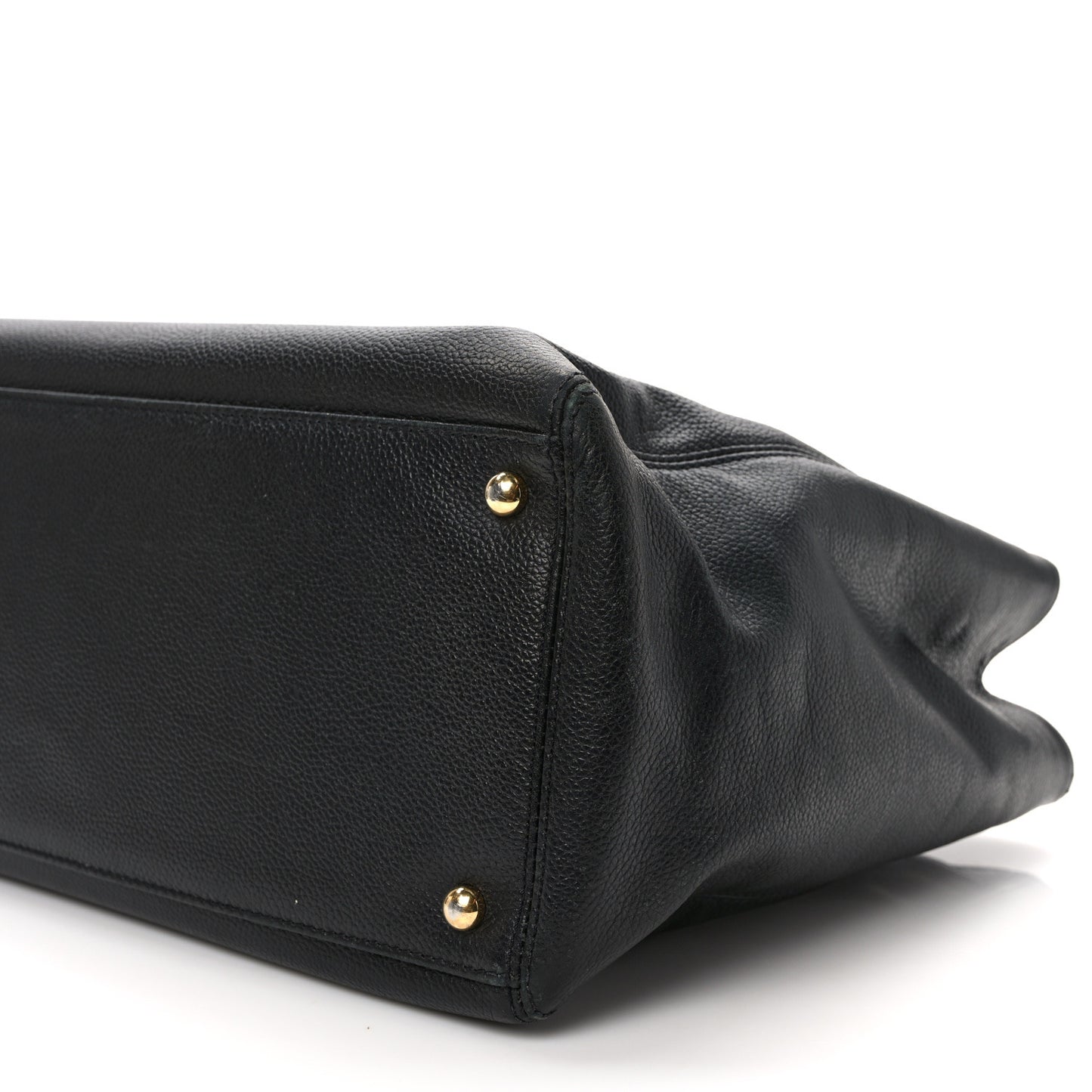 Calfskin Cerf Executive Shopper Tote Black