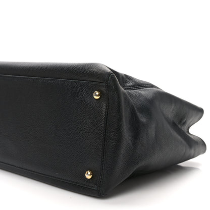 Chanel Calfskin Cerf Executive Shopper Tote Black 10 of 13