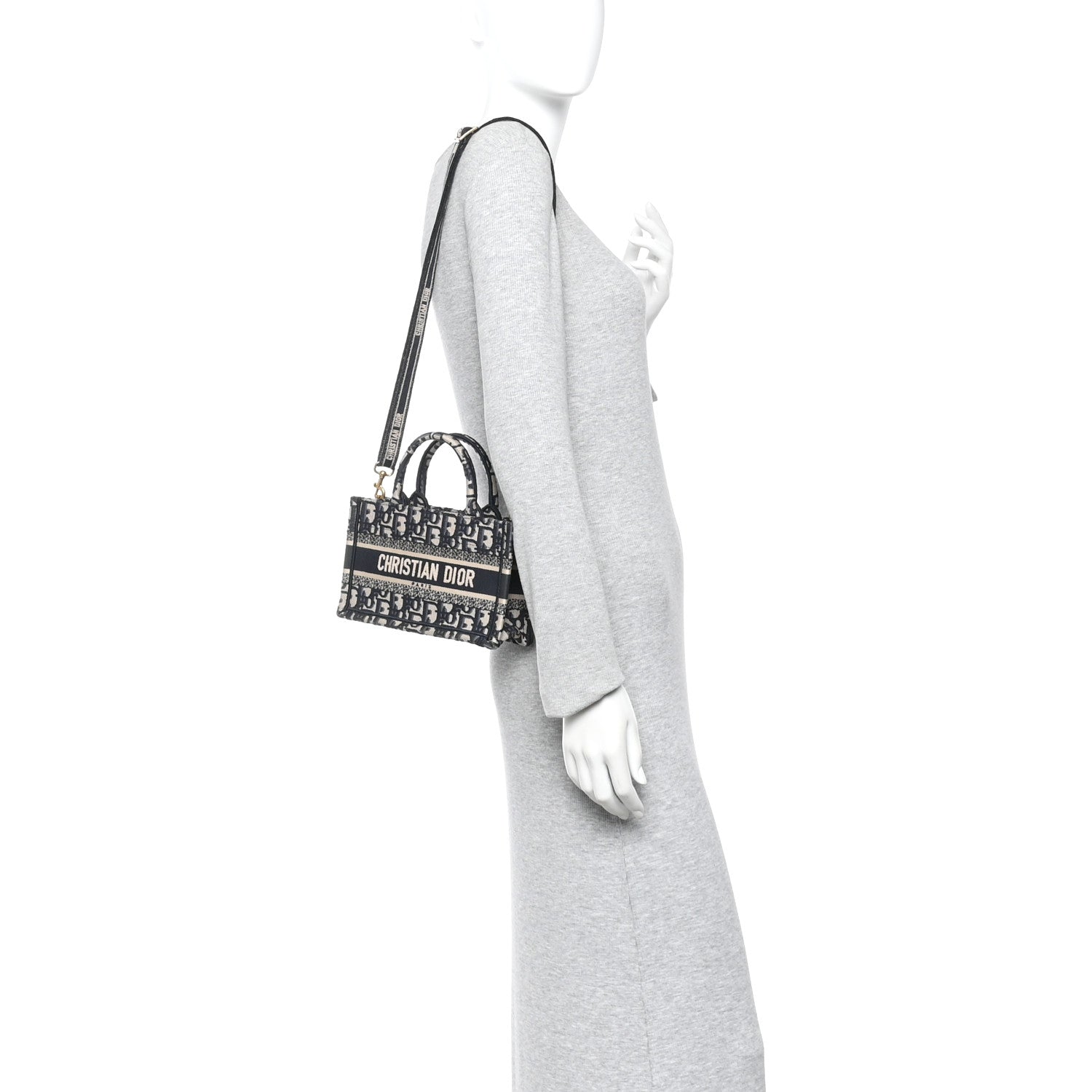 Christian Dior Oblique Mini Book Tote With Strap Blue Multicolor 2 of 10