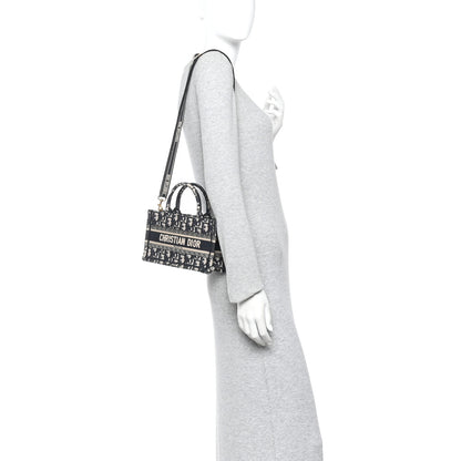 Christian Dior Oblique Mini Book Tote With Strap Blue Multicolor 2 of 10