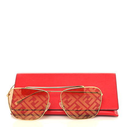 Fendi Metal Aviator FF Sunglasses FF0406/S Gold 7 of 7