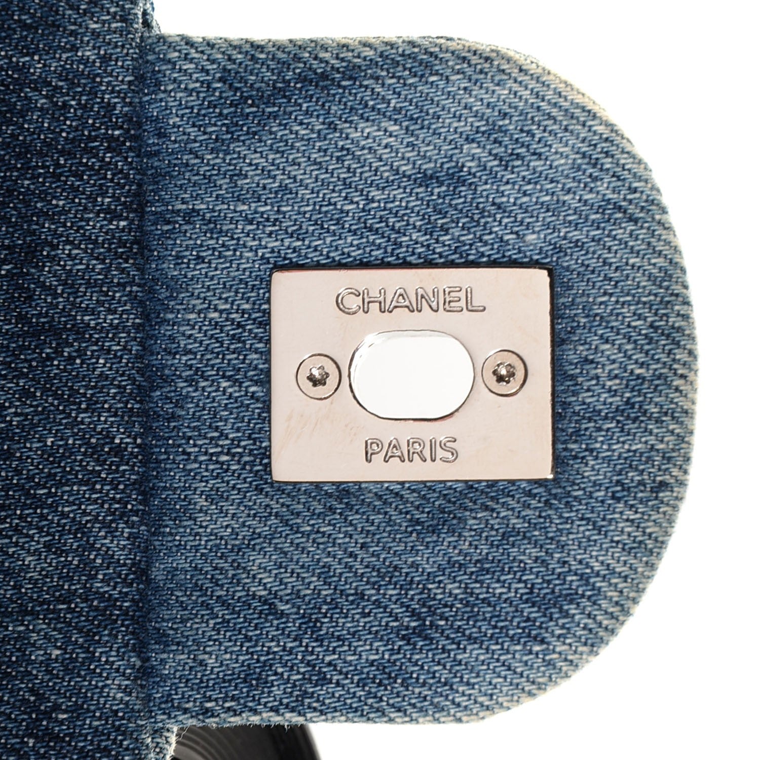 Chanel Denim Quilted Camellia Embroidered Large Flap Blue 6 of 8