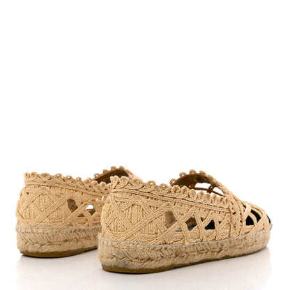 Chanel Raffia Fabric CC Espadrilles 38 Beige Black 4 of 14