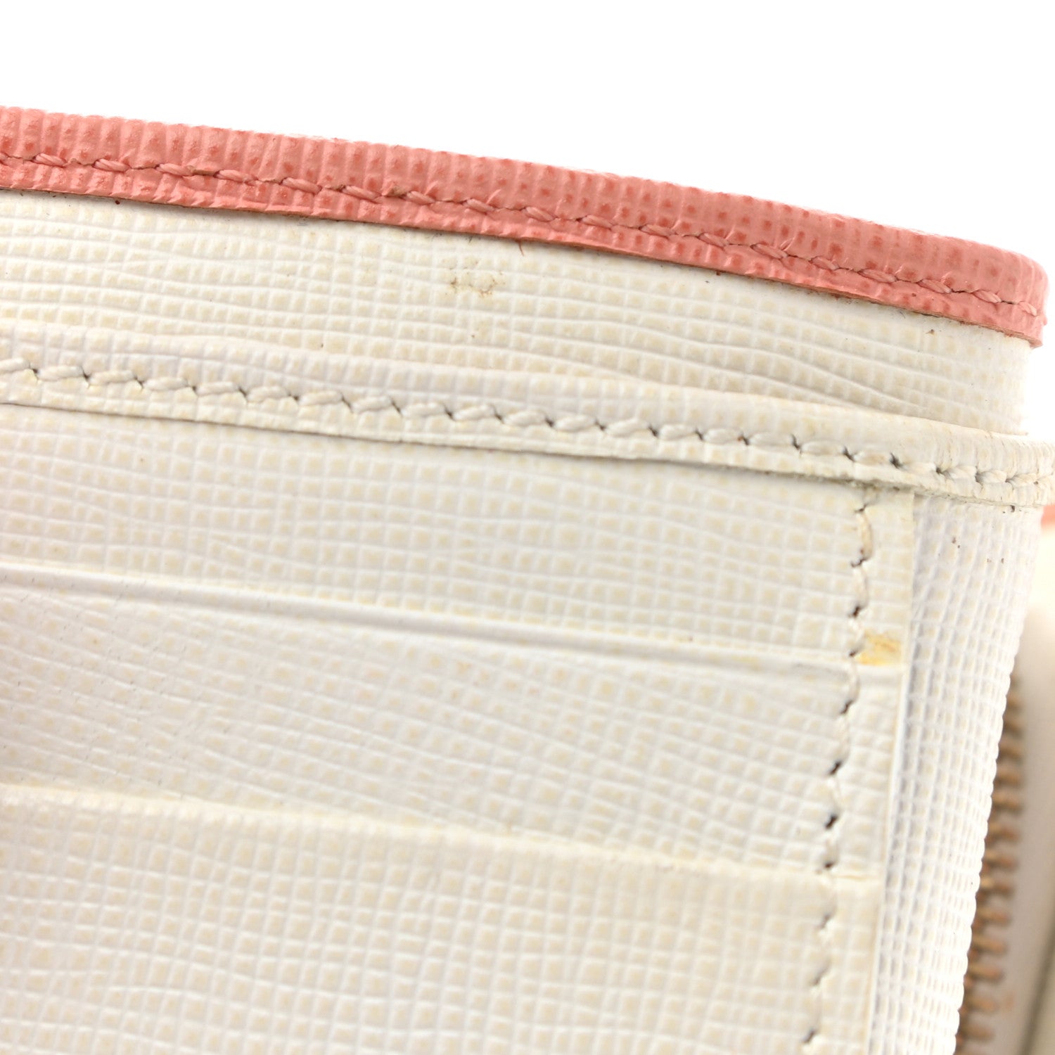 Fendi Vitello Elite Bi-Color Compact Wallet Pesca White 8 of 11