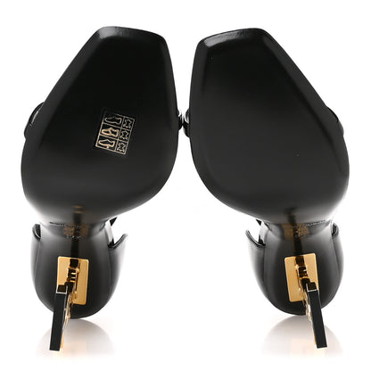 Saint Laurent Patent Calfskin Opyum 110 Sandals 39.5 Black Gold 6 of 9