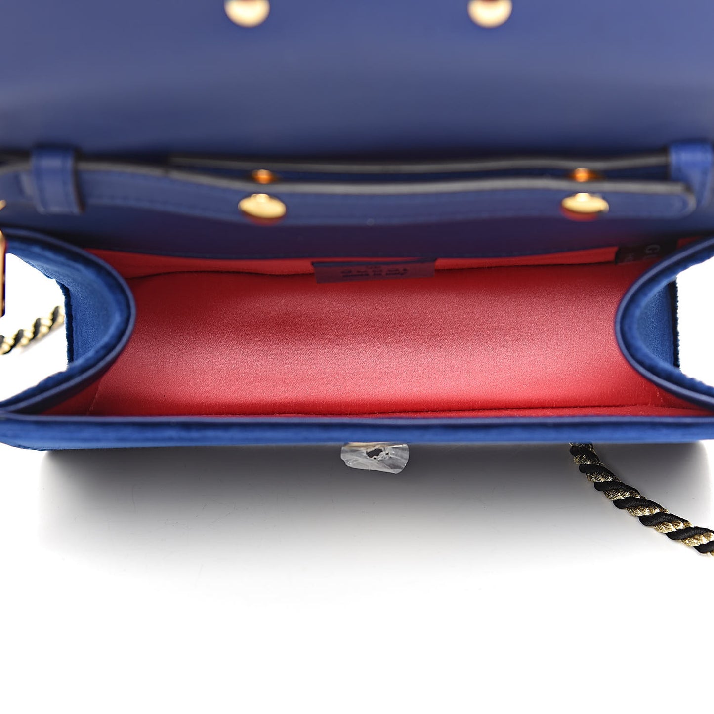 Velvet Crystal Square G Shoulder Bag Cobalt Blue