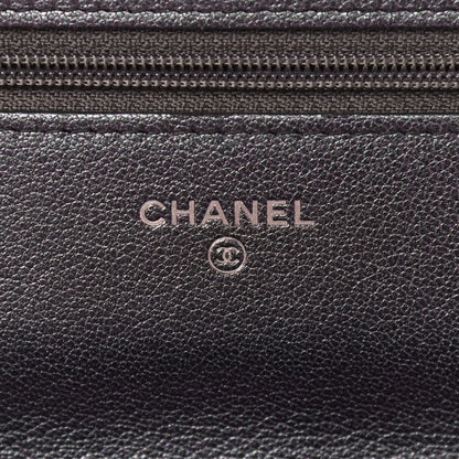 Chanel Iridescent Goatskin Quilted Wallet On Chain WOC Purp 5 of 9