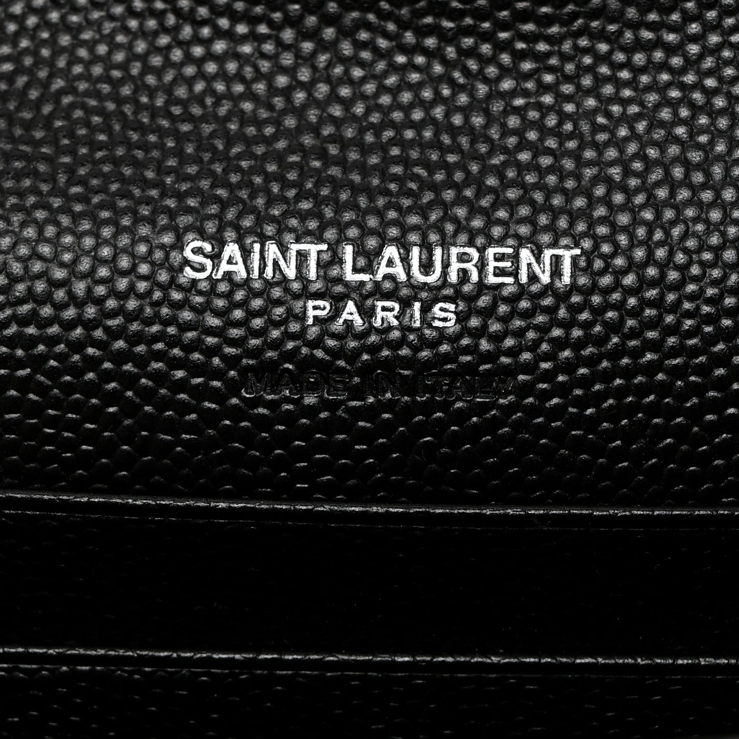 Grain De Poudre Matelasse Chevron Small Monogram Envelope Wallet Black