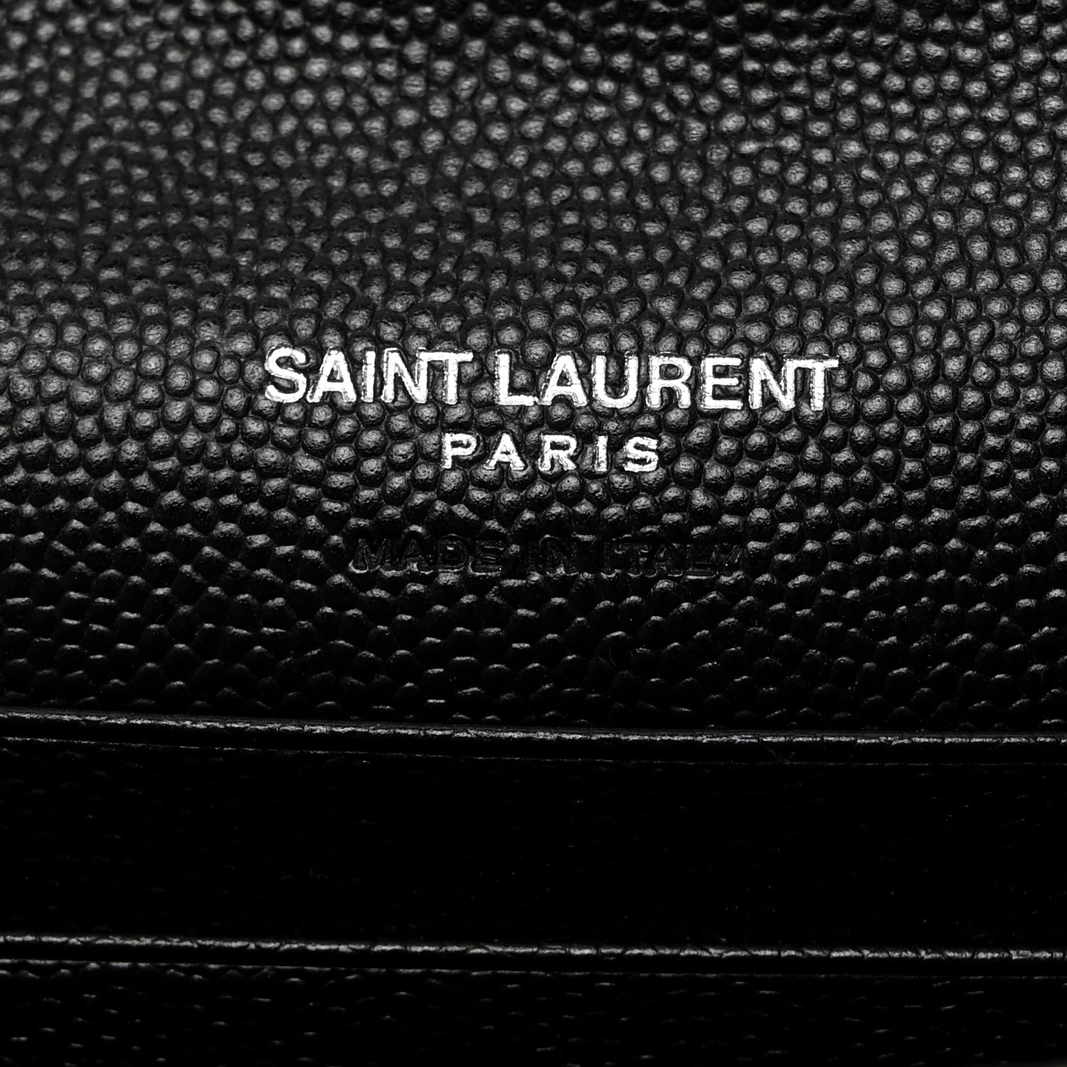 Saint Laurent Grain De Poudre Matelasse Chevron Small Monogram Envelope Wallet Black 5 of 7