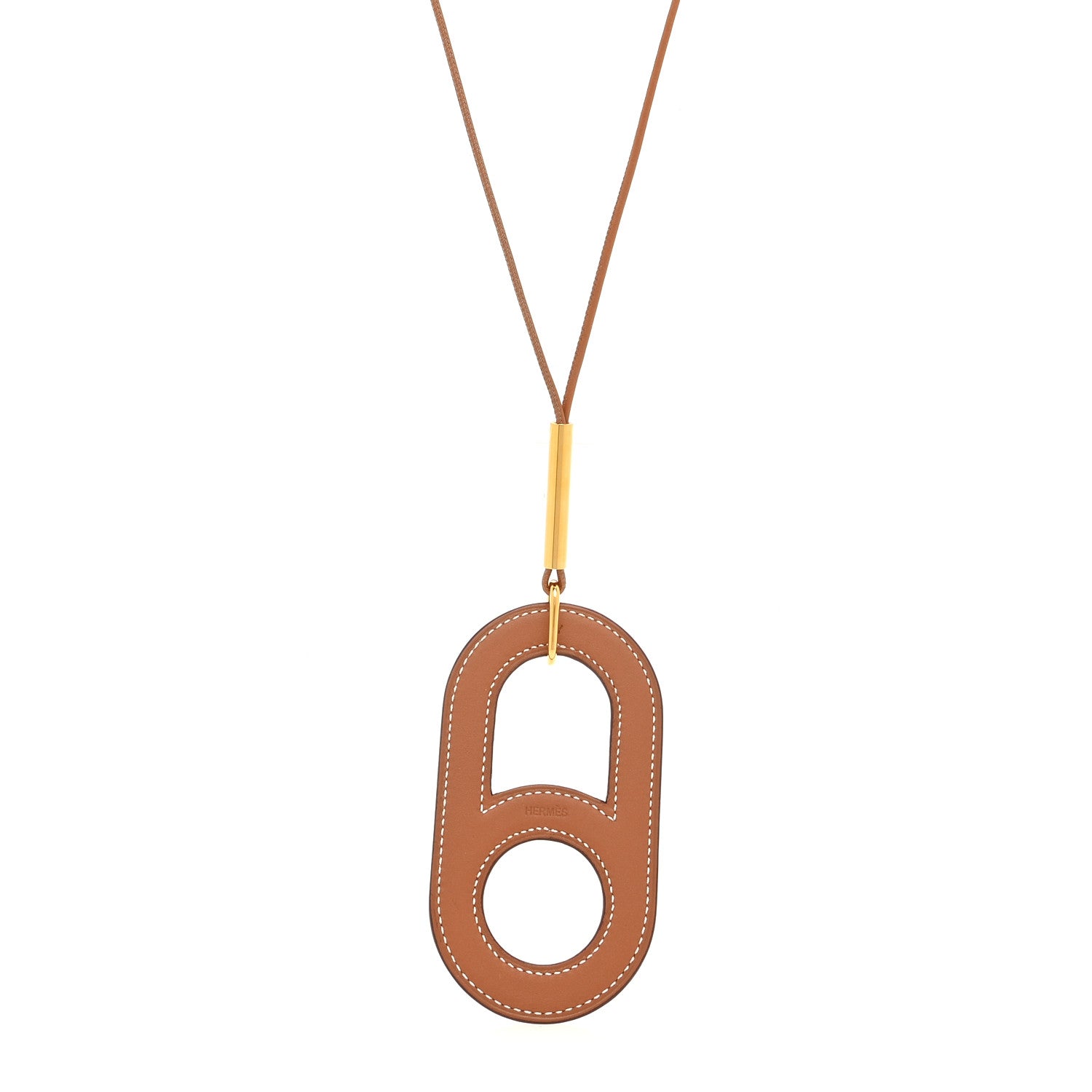 Hermes Swift Variation Pendant Necklace Gold 1 of 4