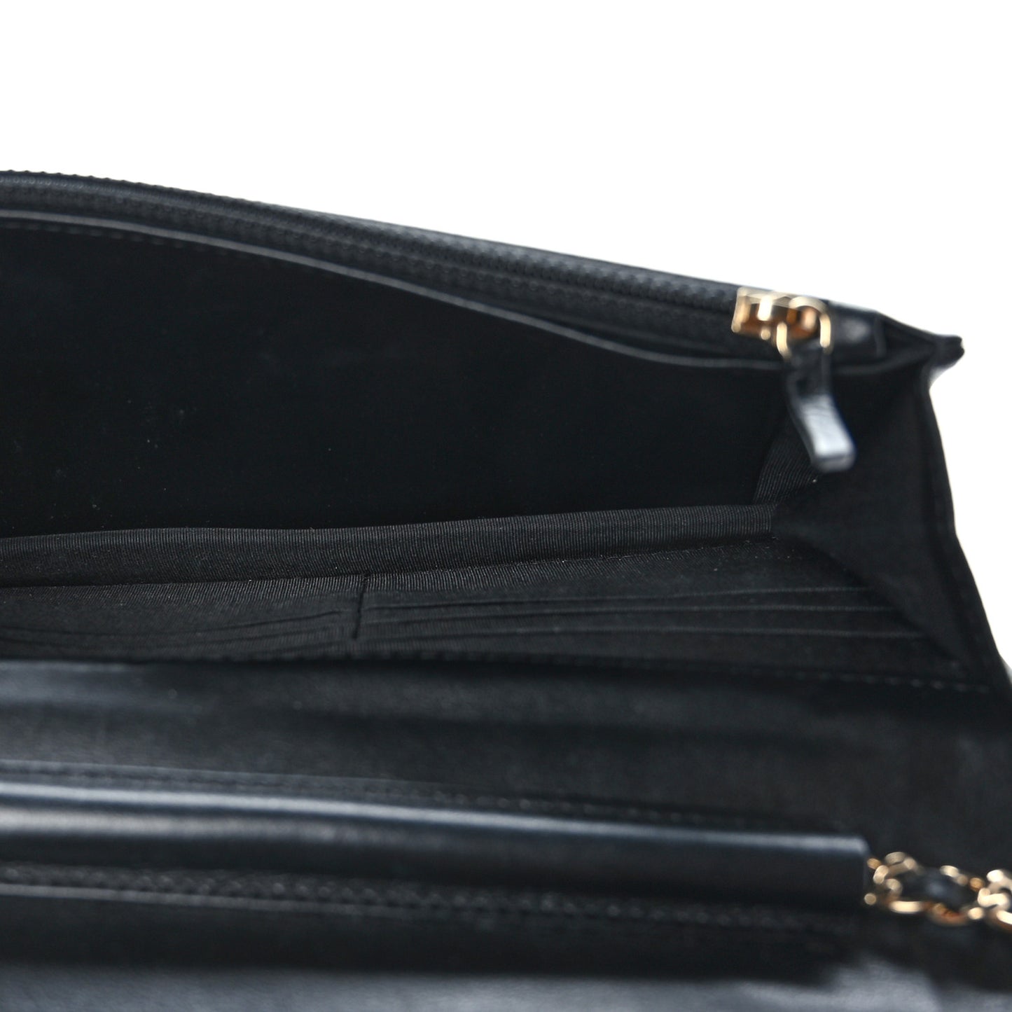 Caviar Camellia Embossed Wallet On Chain WOC Black