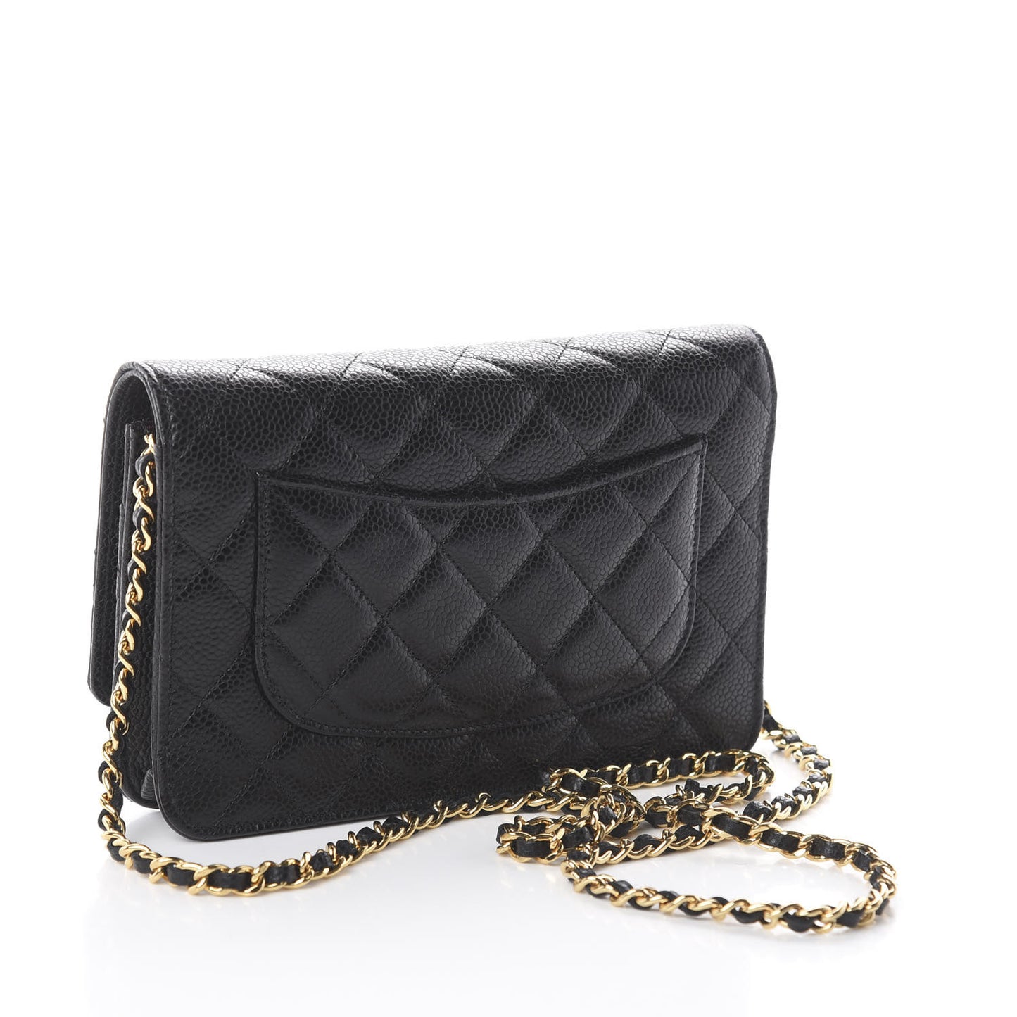 Caviar Quilted Wallet On Chain WOC Black