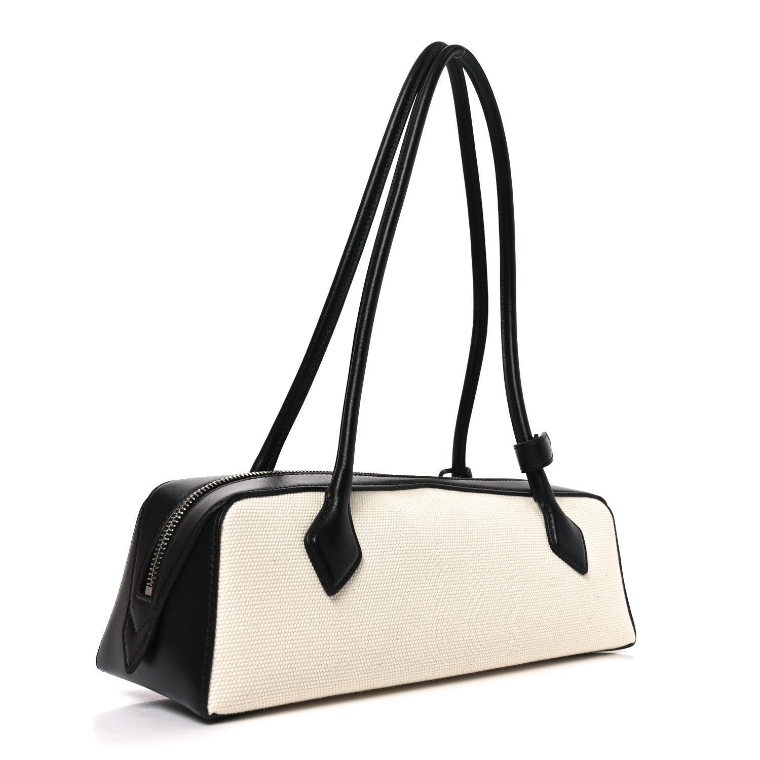 Alaia Canvas Calfskin Medium Le Teckel Bag Ecru 3 of 9