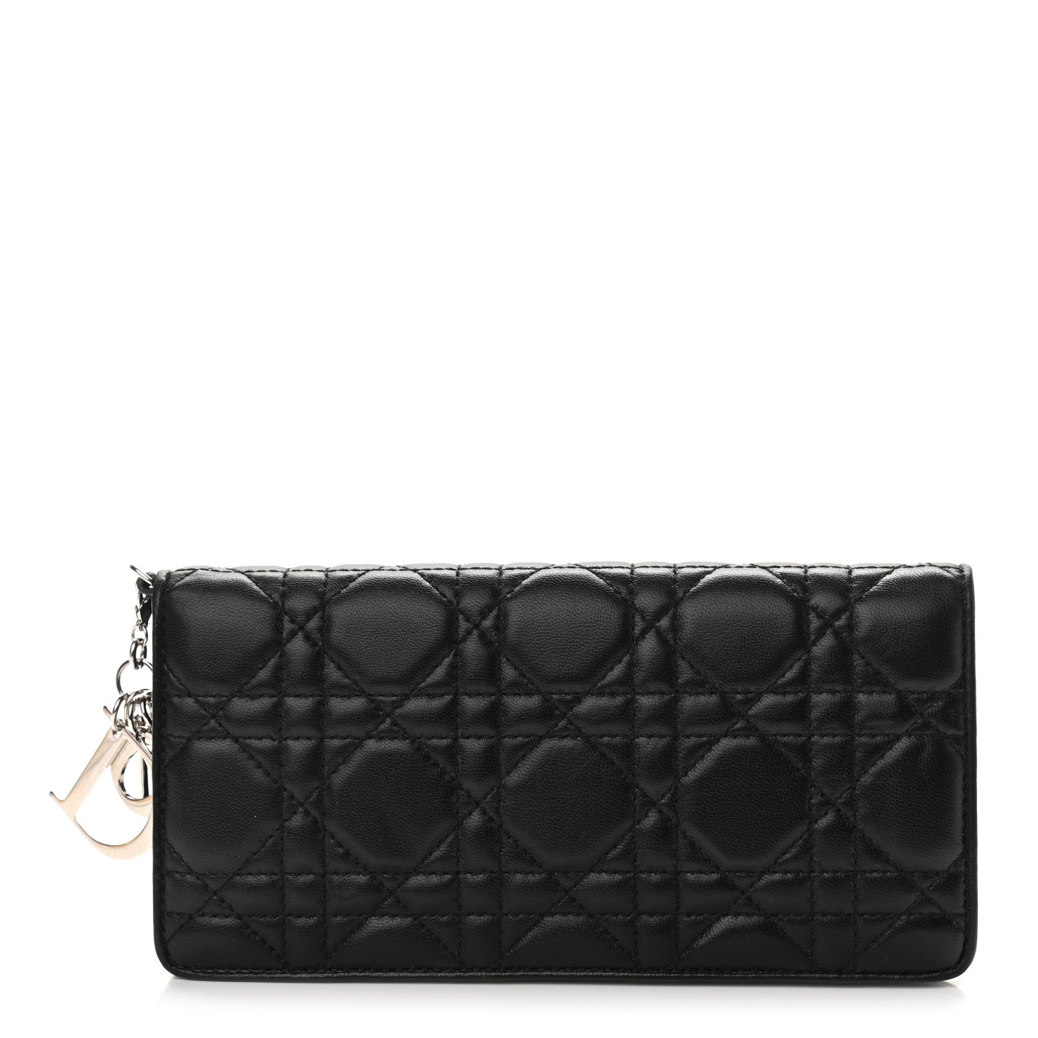 Christian Dior Lambskin Cannage Rendezvous Wallet Black 1 of 7