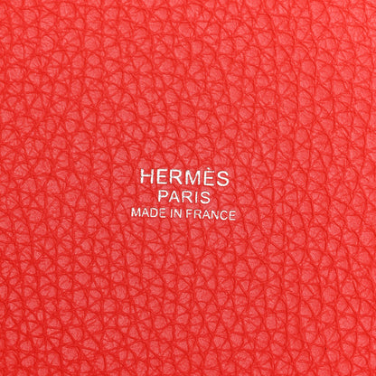 Hermes Taurillon Clemence Picotin Lock 22 MM Rouge De Coeur 6 of 9