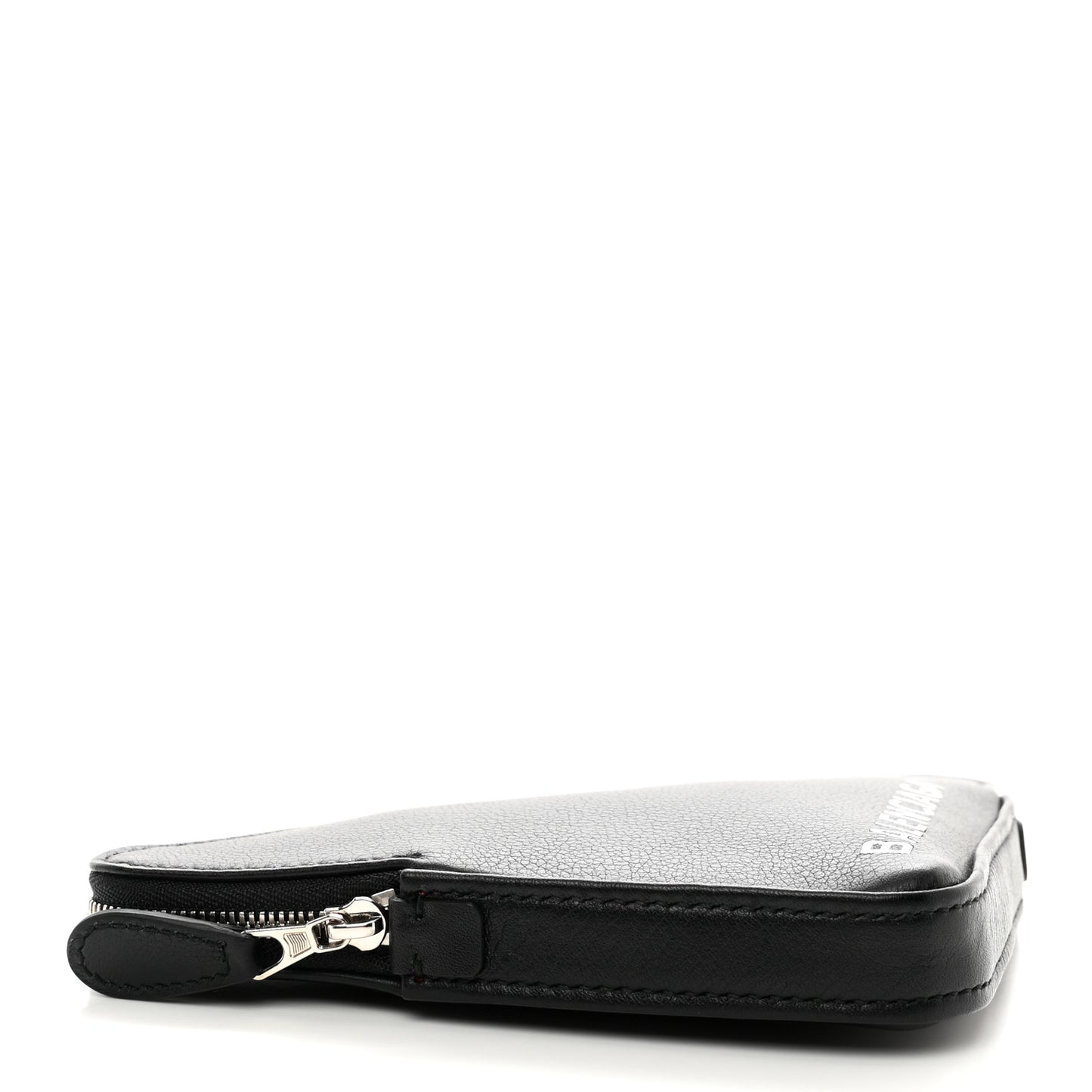 Shiny Day Calfskin M Triangle Pouch Black