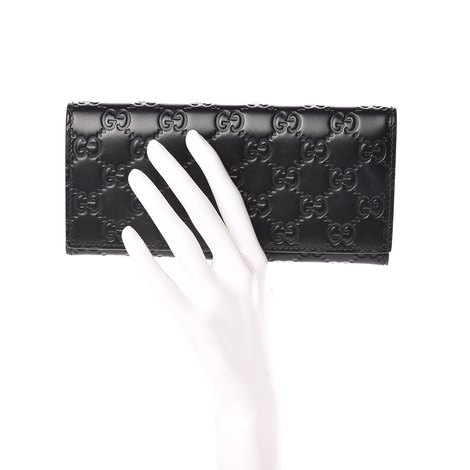 Gucci Guccissima Avel Continental Flap Wallet Black 2 of 9