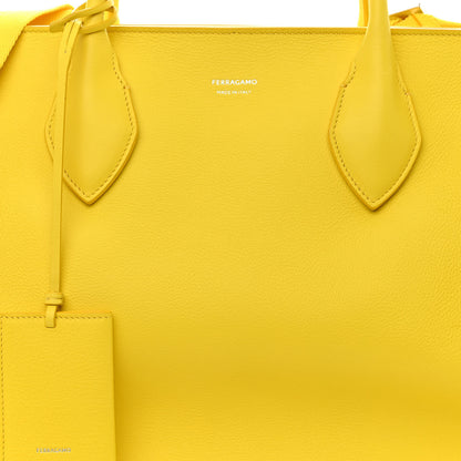 Salvatore Ferragamo Calfskin Large Star Tote Yellow 8 of 11