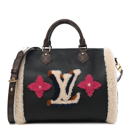 Louis Vuitton Calfskin Monogram Teddy Speedy Bandouliere 30 Black 1 of 9