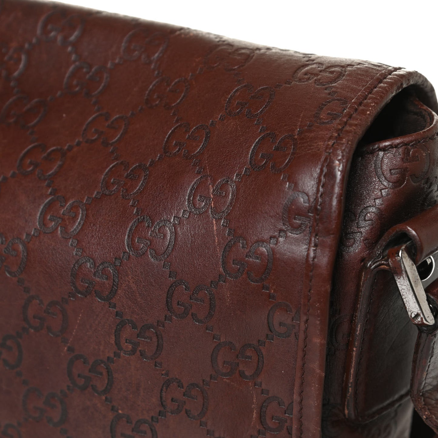Guccissima Flap Messenger Bag Dark Brown