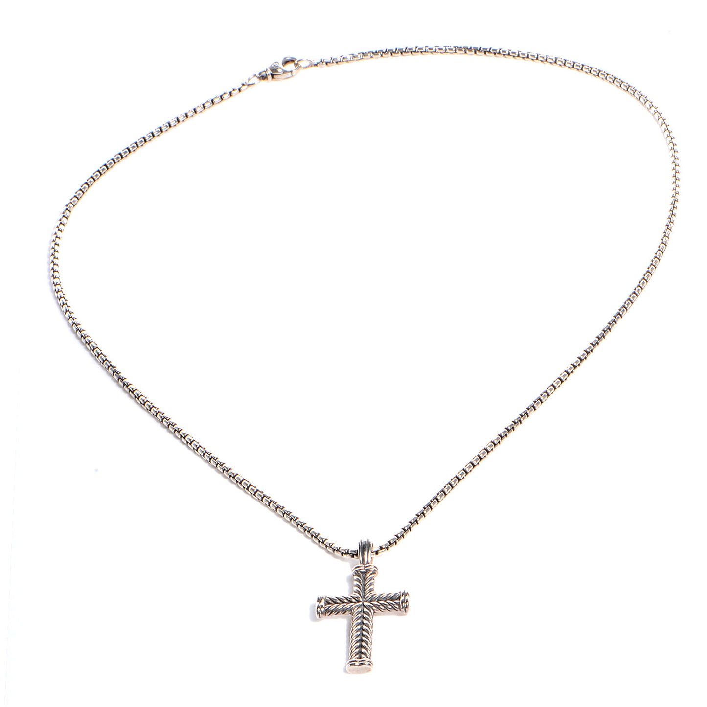 Sterling Silver Chevron Cross Necklace