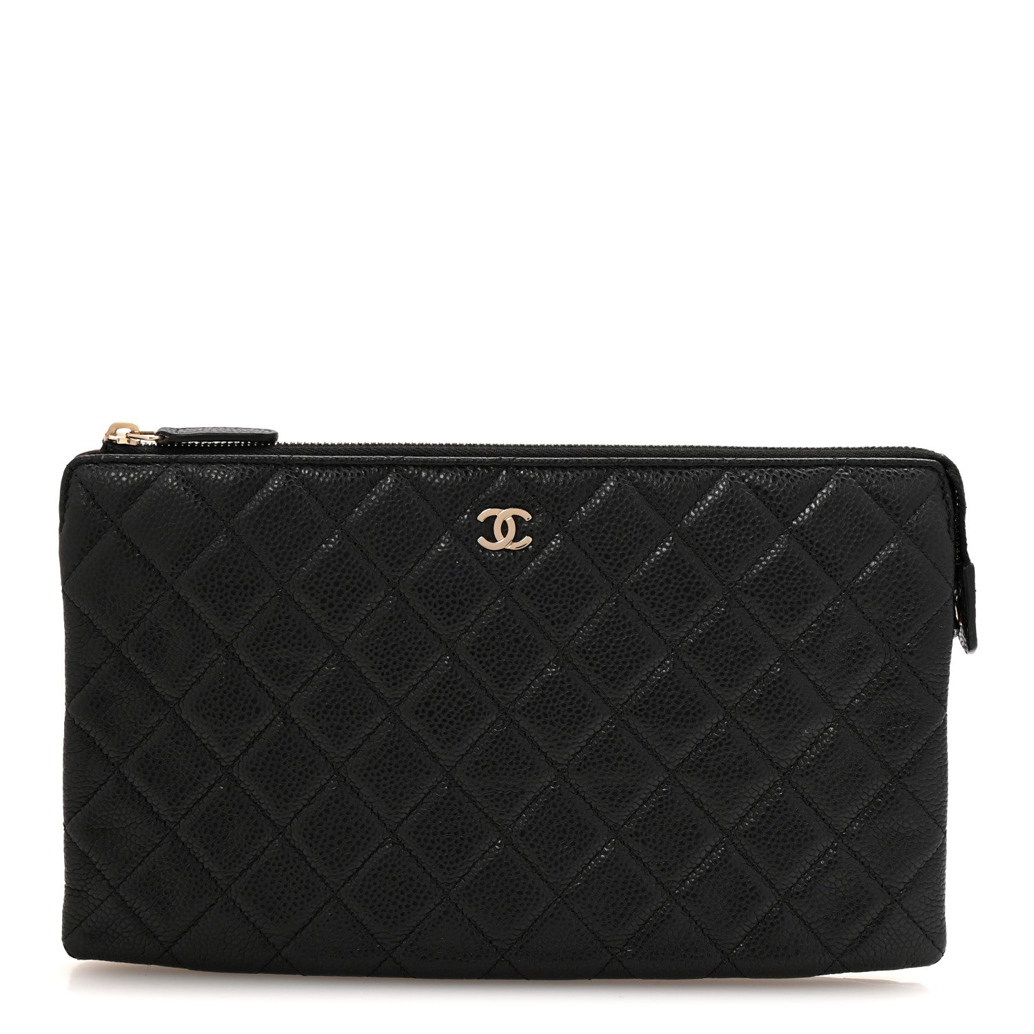Chanel Caviar Quilted Large Zipped Clutch Black 1 of 11