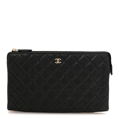 Chanel Caviar Quilted Large Zipped Clutch Black 1 of 11