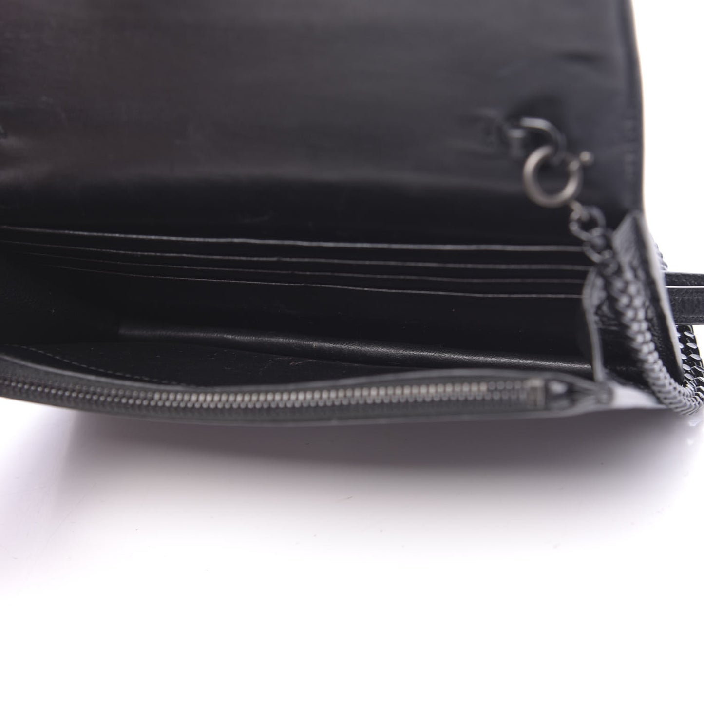 Calfskin Crocodile Embossed Monogram Envelope Chain Wallet Black