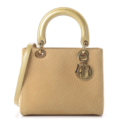 Christian Dior Nubuck Diorissimo Medium Lady Dior Gold 1 of 9