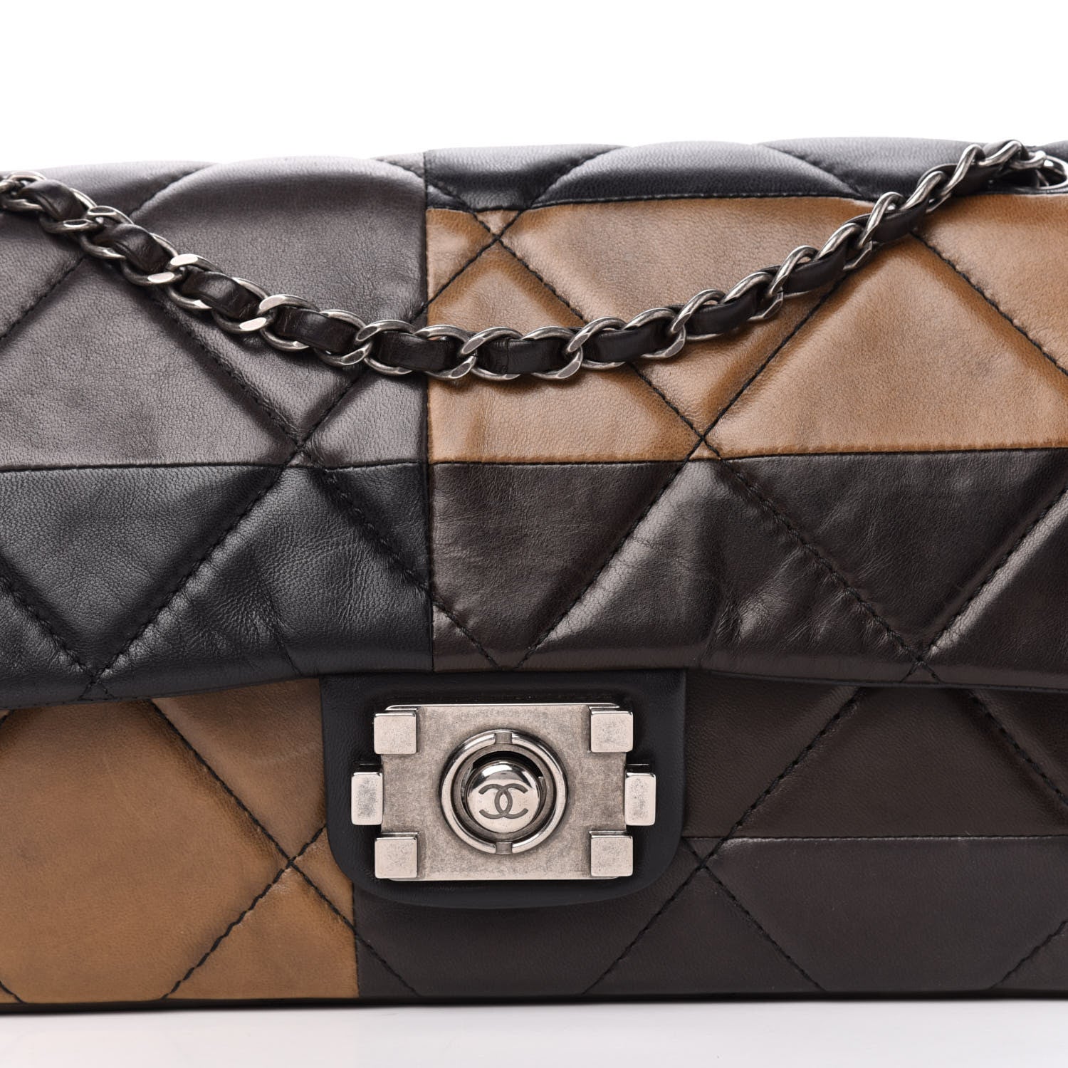 Chanel Lambskin Quilted Patchwork Boy Flap Brown 11 of 11