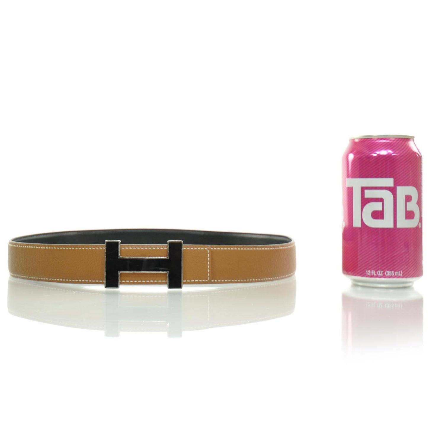 Leather Enamel H Reversible Belt 85