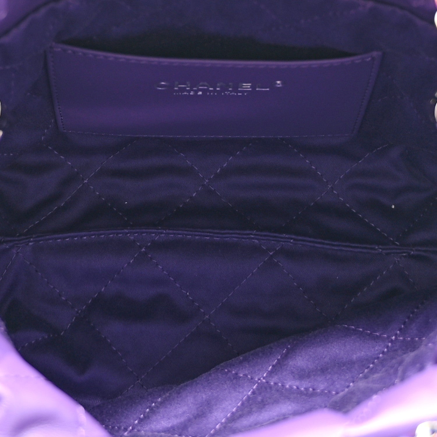 Chanel Shiny Calfskin Quilted Rainbow Mini Chanel 22 Purple 5 of 10