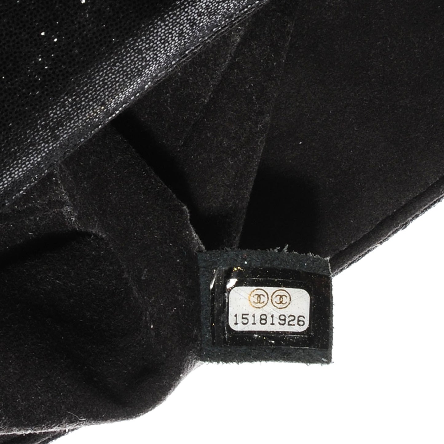 Sequin Goatskin Crystal CC Mini Flap Black