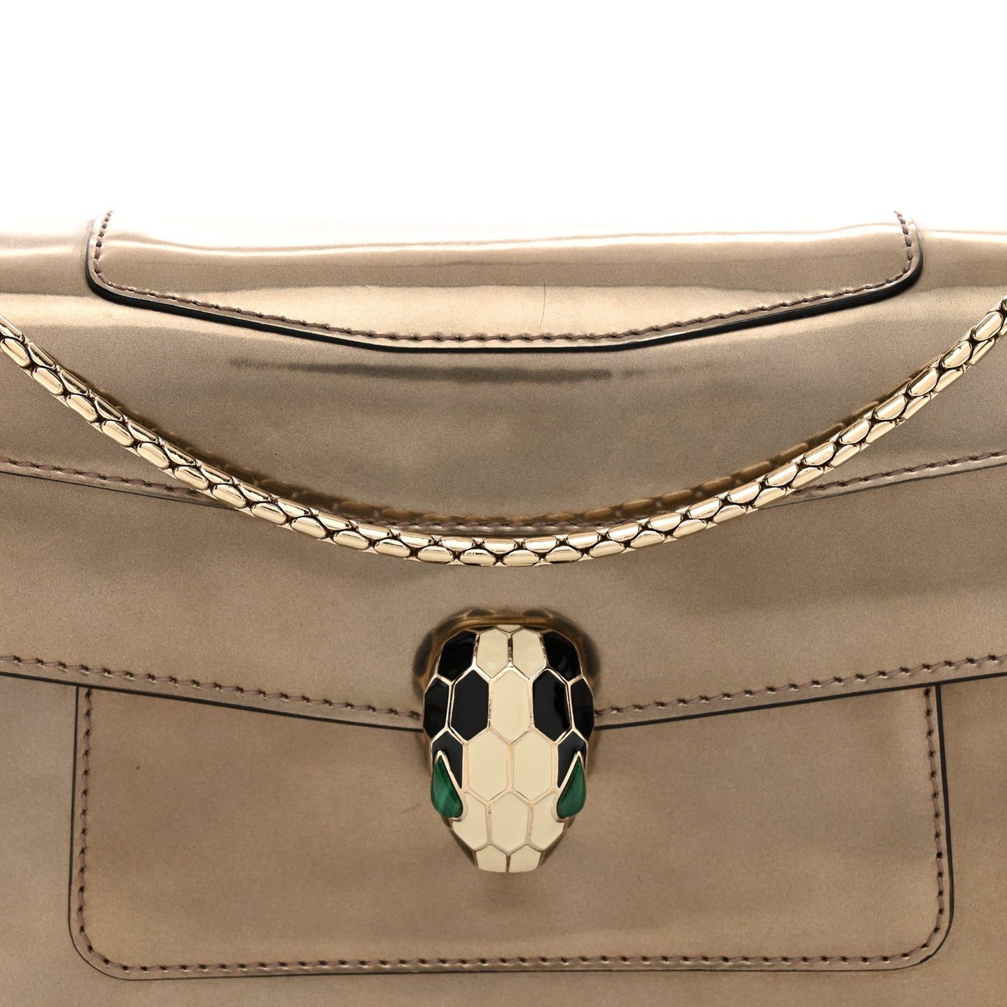 Metallic Calfskin Serpenti Forever Crossbody Bag Gold