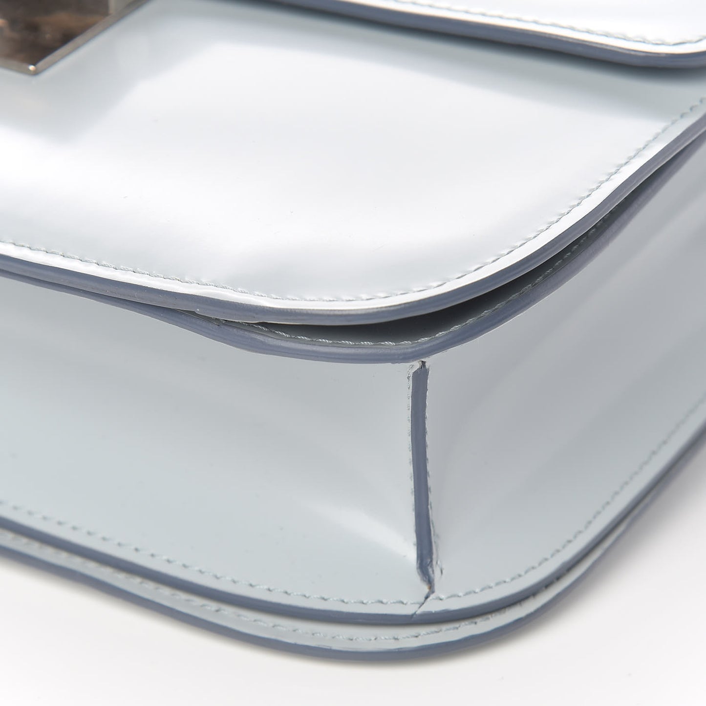 Spazzolato Calfskin Medium Classic Box Flap Bag Glacier