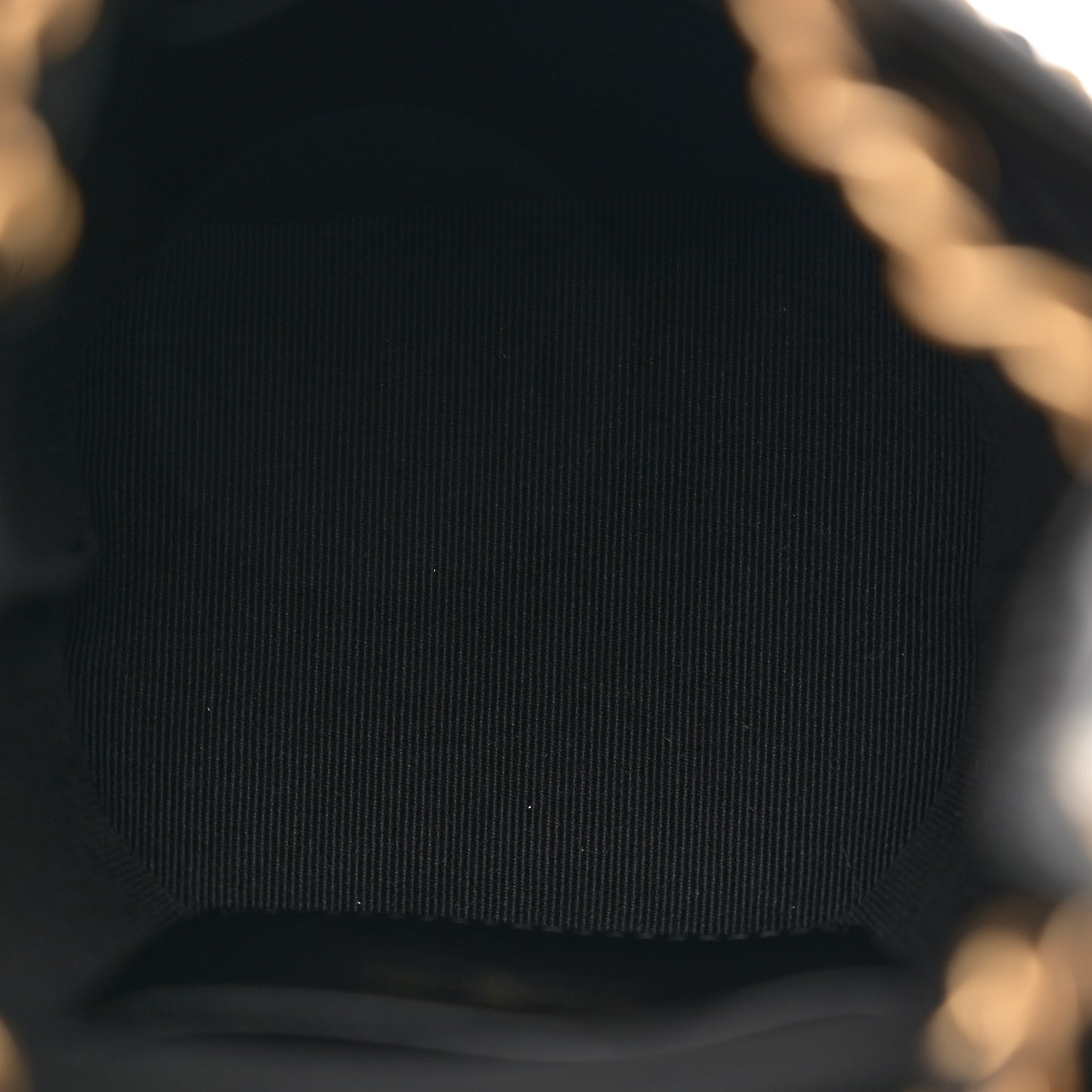 Shiny Lambskin Quilted Nauticoco Bucket Bag Black