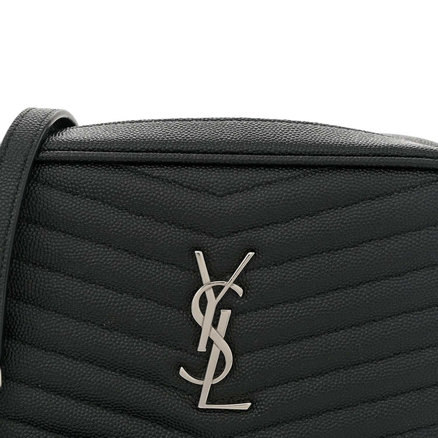 Saint Laurent Grain De Poudre Matelasse Monogram Mini Lou Camera Bag Black 8 of 11