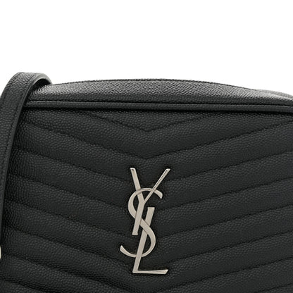 Saint Laurent Grain De Poudre Matelasse Monogram Mini Lou Camera Bag Black 8 of 11