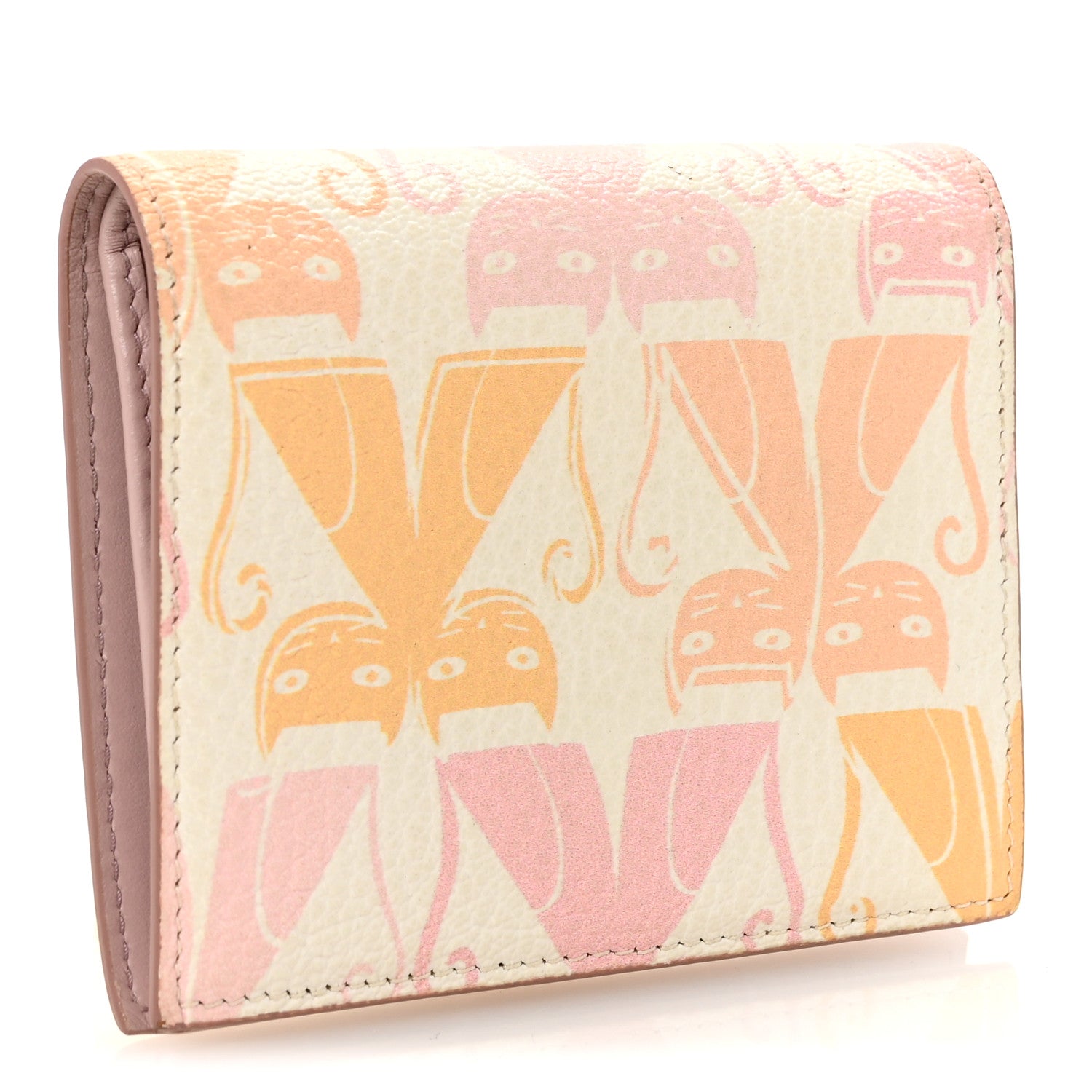 Miu Miu Goatskin Madras Cats Wallet White Multicolor 3 of 7