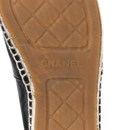 Chanel Calfskin Chain CC Espadrilles 39 Black 6 of 10