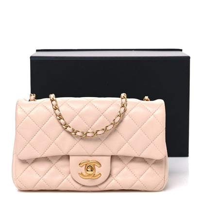 Chanel Lambskin Quilted Mini Rectangular Pearl Crush Flap Beige 11 of 11