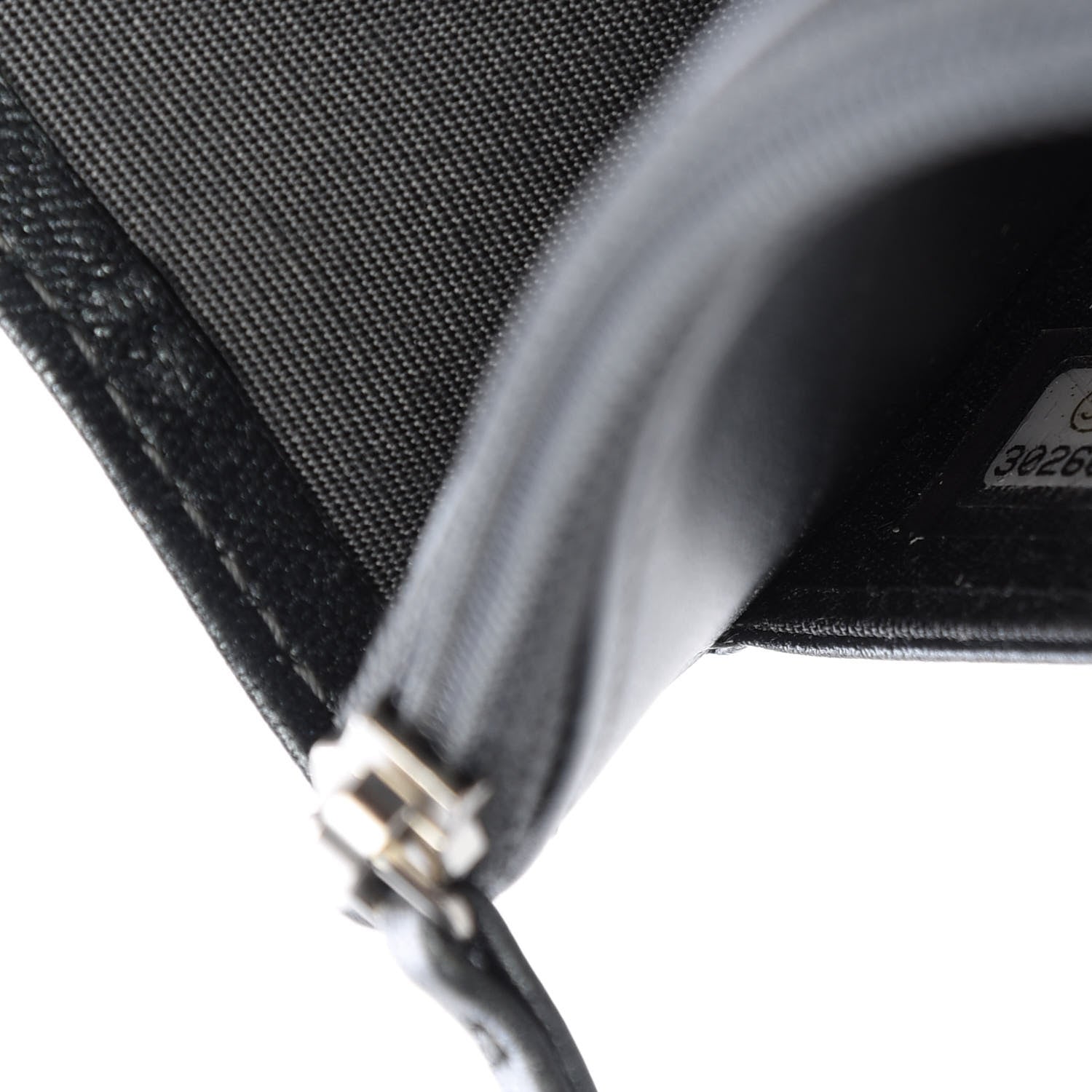 Chanel Metallic Caviar Chevron Quilted Vintage Mademoiselle Wallet On Chain WOC Charcoal 10 of 11