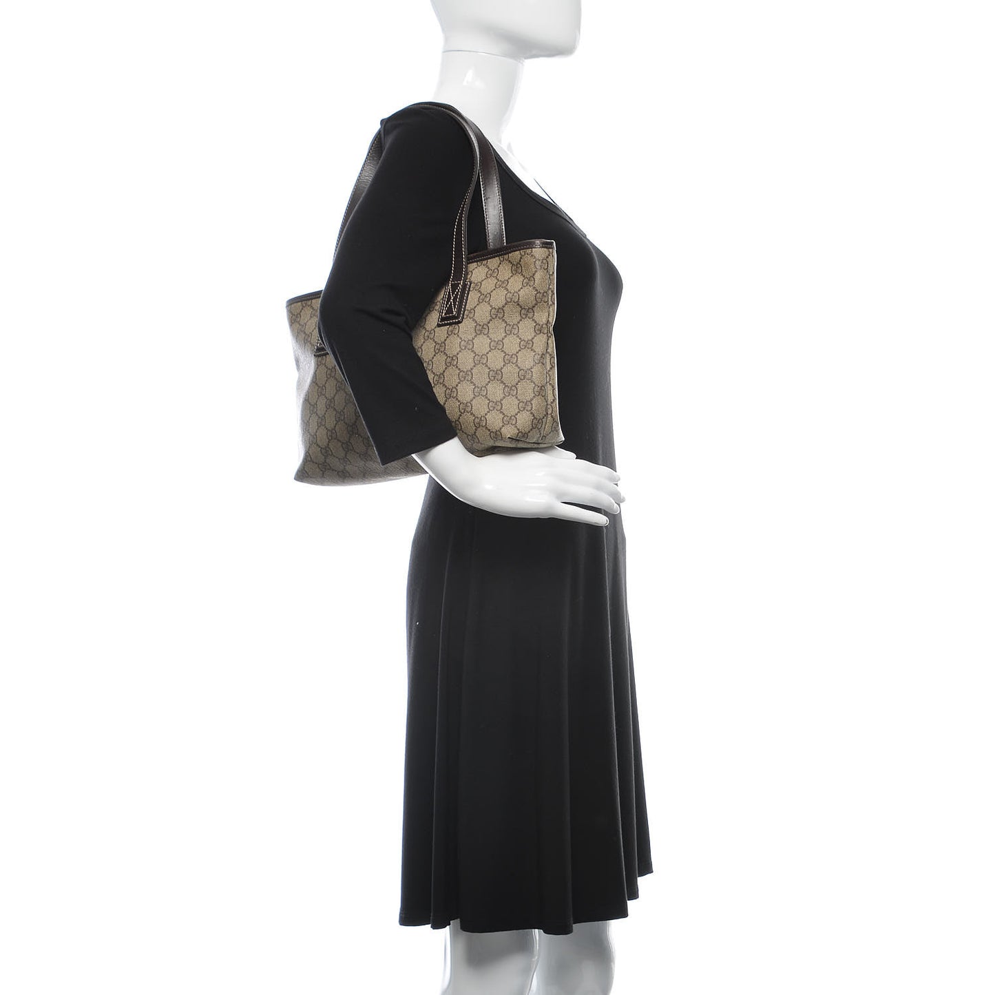 GG Supreme Monogram Small Joy Tote Dark Brown