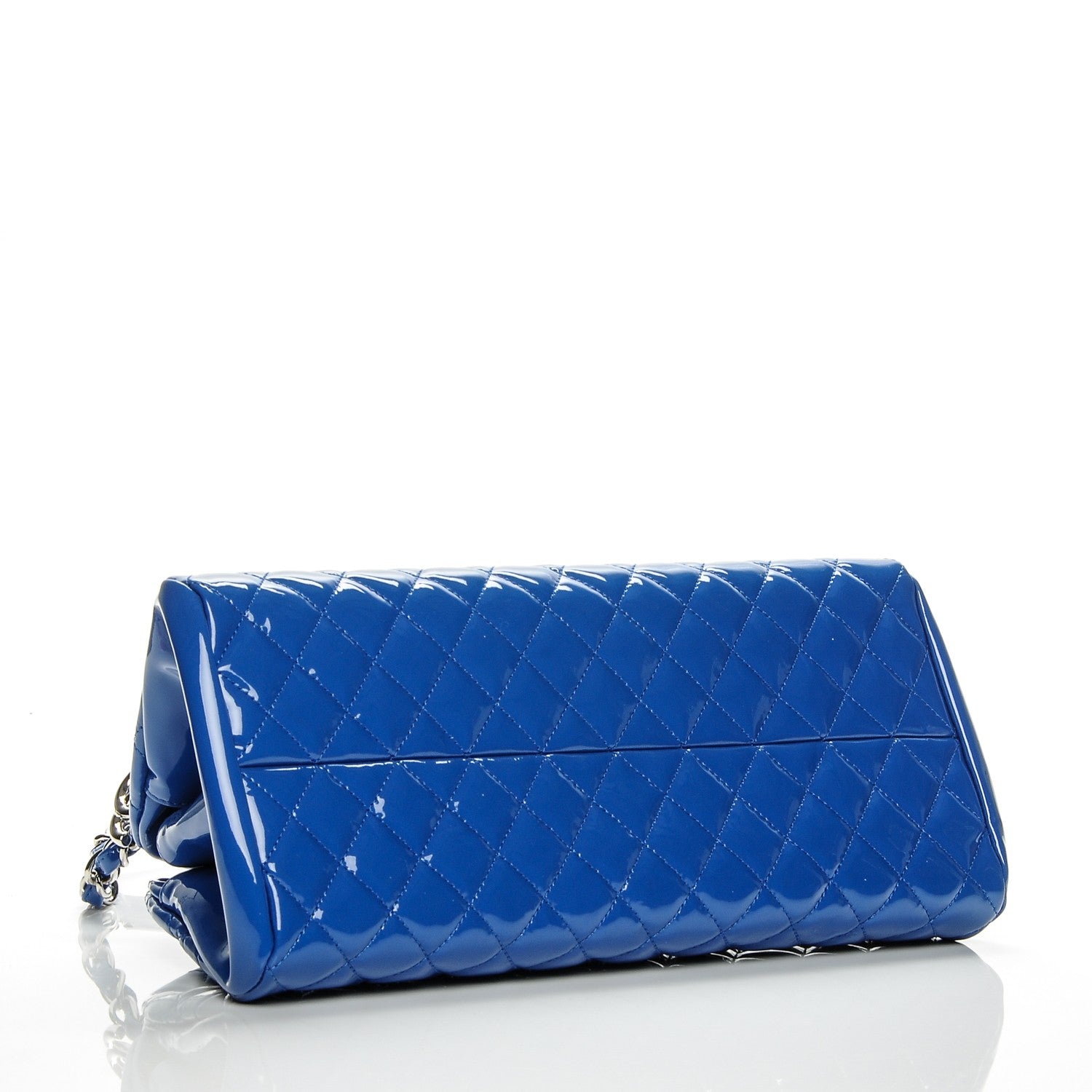 Chanel Patent Quilted Medium Just Mademoiselle Blue 4 of 7